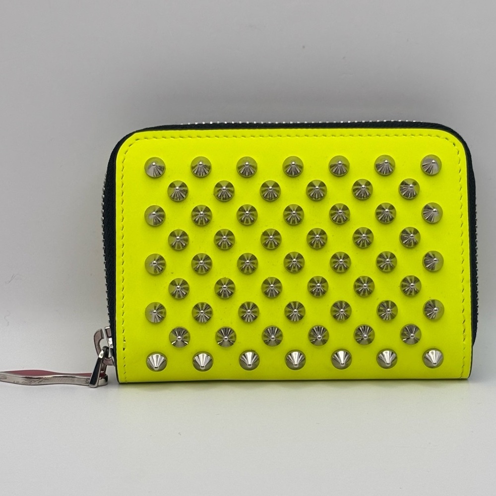 Christian Louboutin Card Holder Neon Louboutin Spiked Wallet Studded Wallet Punk